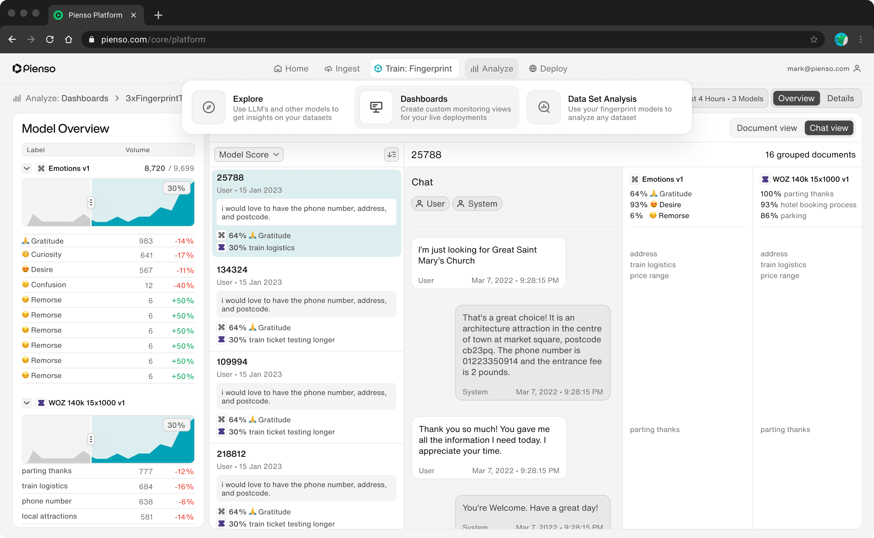 Pienso reskin: redesigned model overview page