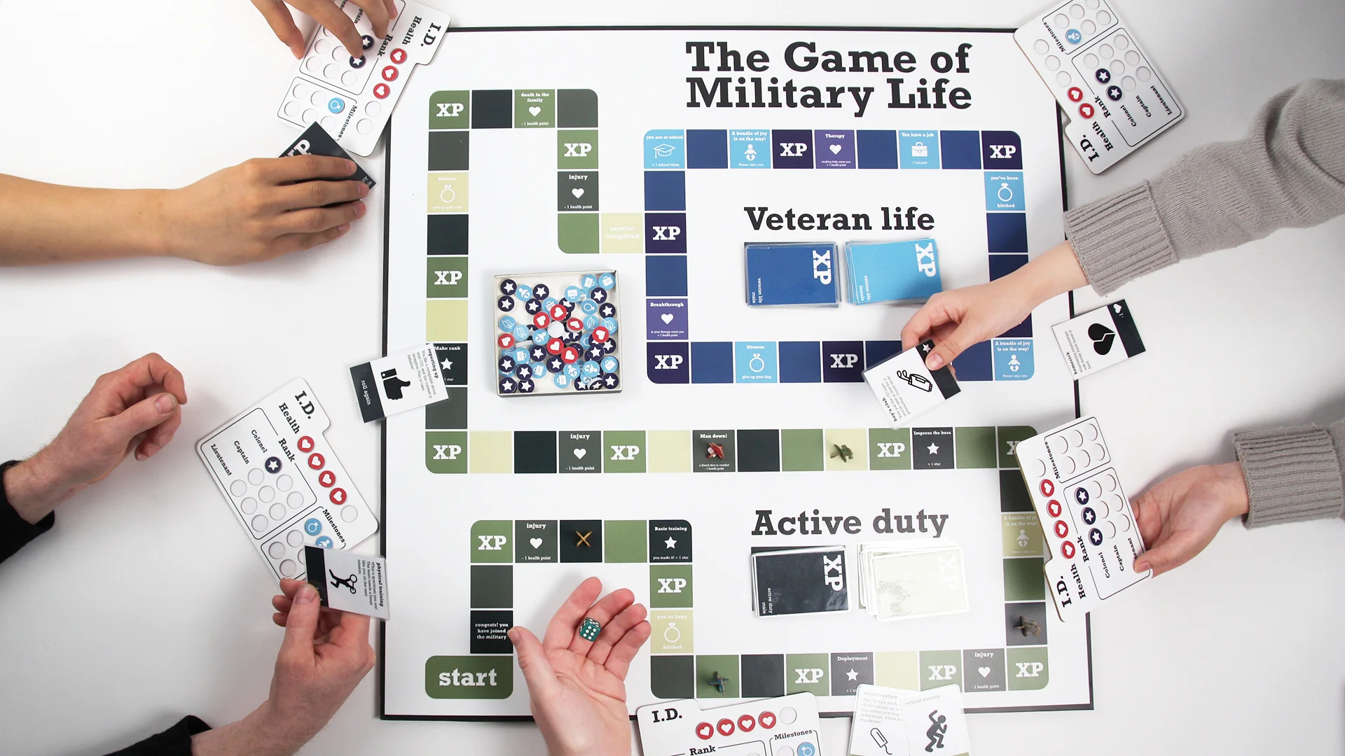I wrote and designed The Game of Military Life to showcase the stark differences of the women veteran’s experience.